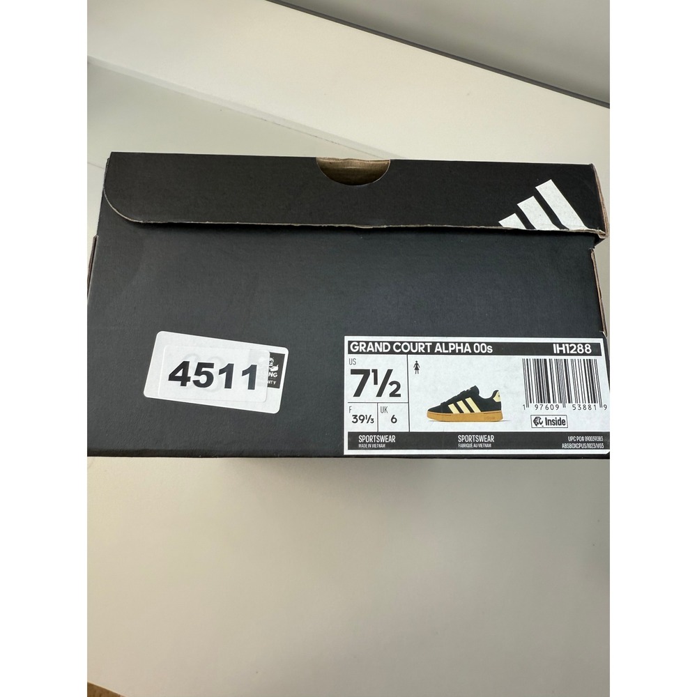 Adidas Grand Court Alpha 00s Black Yellow Suede Sneakers IH1288‎ Womens 7.5 New - Picture 8 of 8